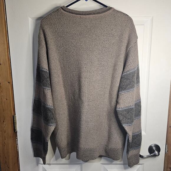 Turnbury Brown Suede Accent Sweater – Made in Italy, Warm & Classy, Men's Sz 48 - Picture 2 of 8